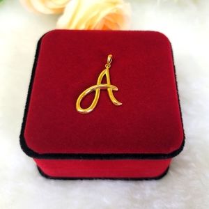 Letter A pendant 18k gold